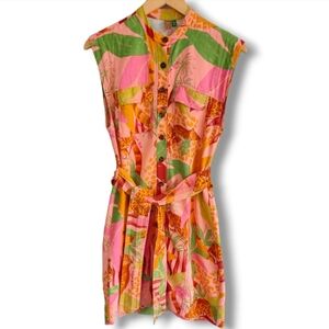 FARM Rio linen button front dress